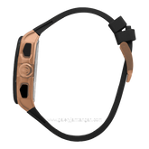 CHRIST VERRA Neo Drive CV 12349G-38 BLK Black Rosegold Rubber Strap
